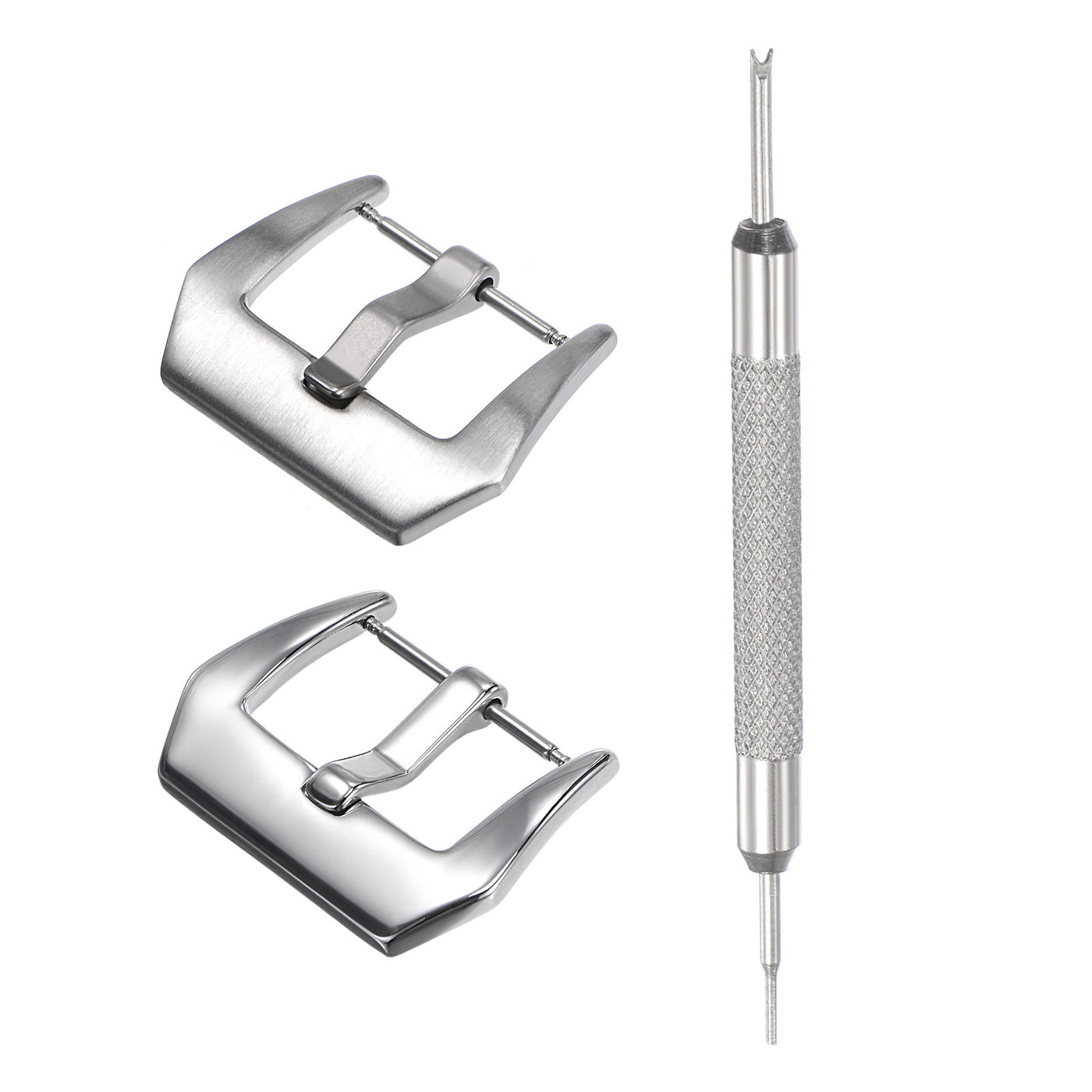 Uxcell Uxcell 26mm Width SUS304 Silver Polished and Frosted Buckle with Spring Bar Remover