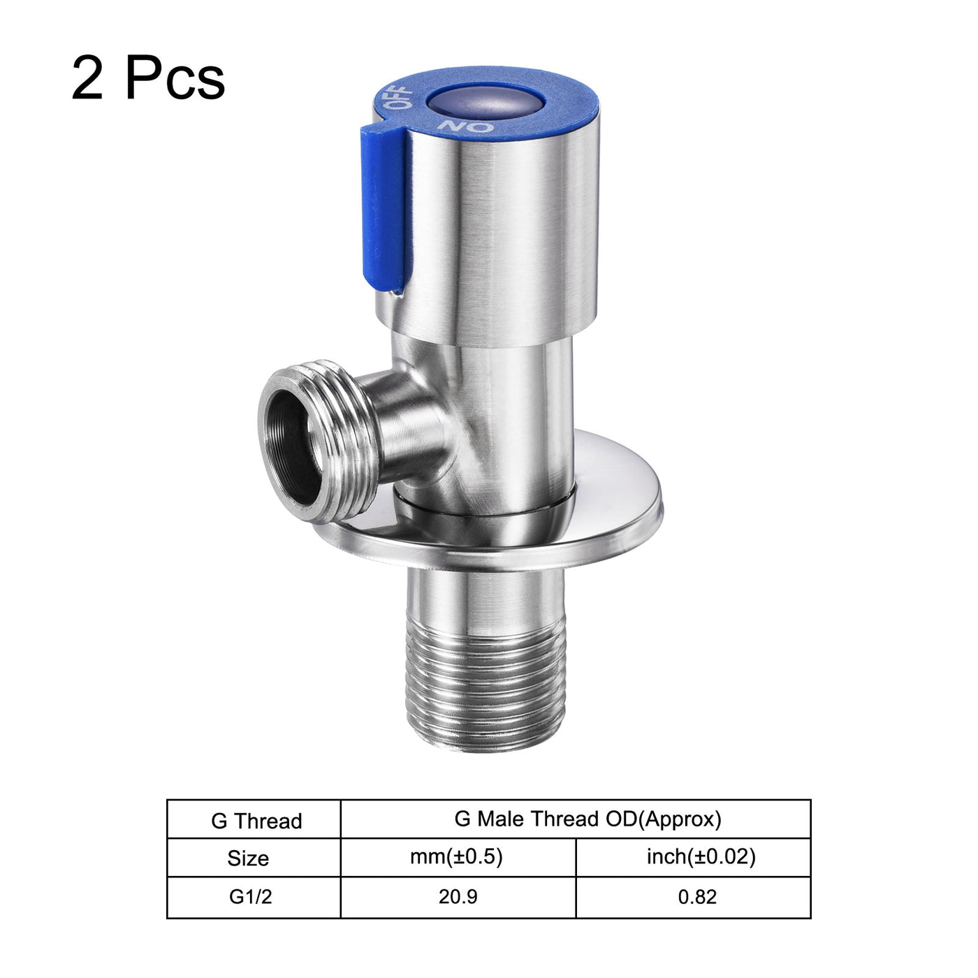Harfington Household Angle Valve Rotary 201 Stainless Steel Water Stop Valve for Toilet Water Heater