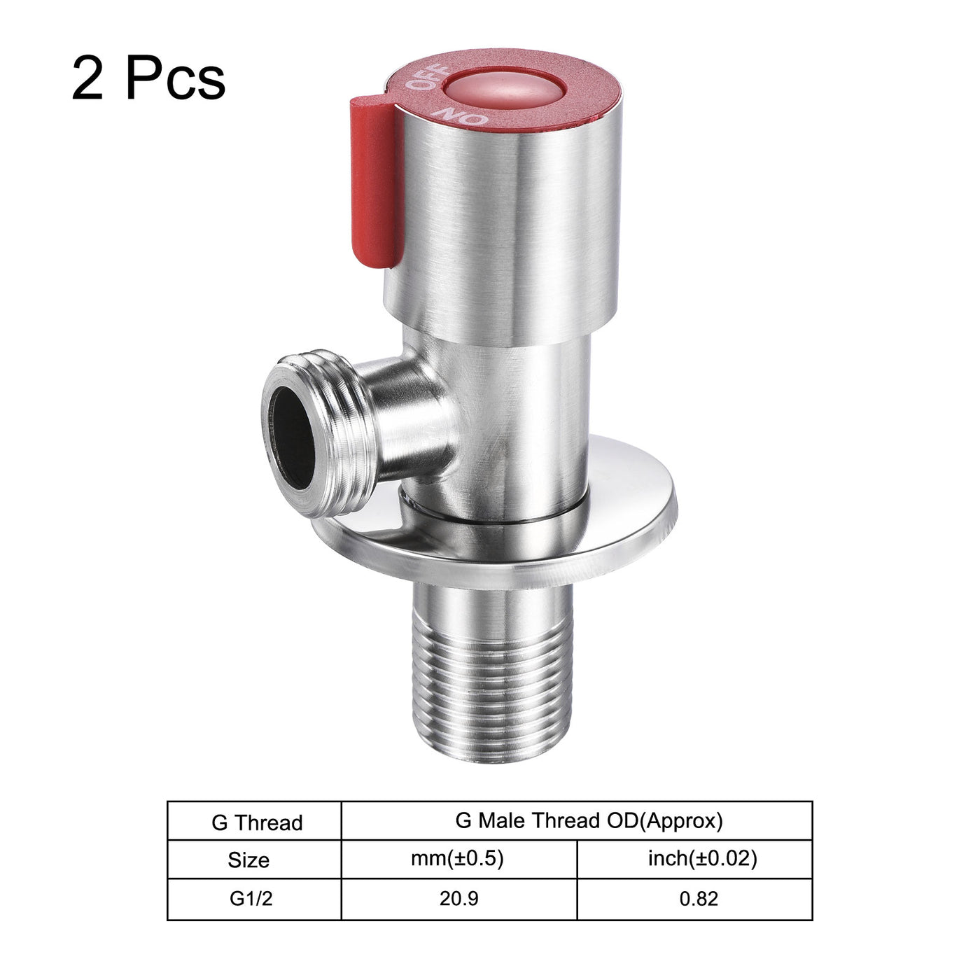 Harfington Household Angle Valve Rotary 201 Stainless Steel Water Stop Valve for Toilet Water Heater