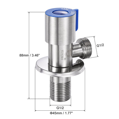 Harfington Household Angle Valve Rotary 304 Stainless Steel Water Stop Valve for Toilet Faucet Water Heater