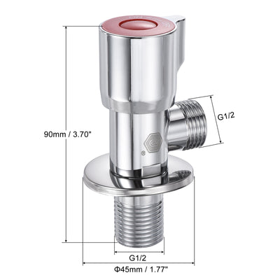 Harfington Household Angle Valve Rotary Nickel Plated Brass Water Stop Valve for Toilet Faucet Water Heater