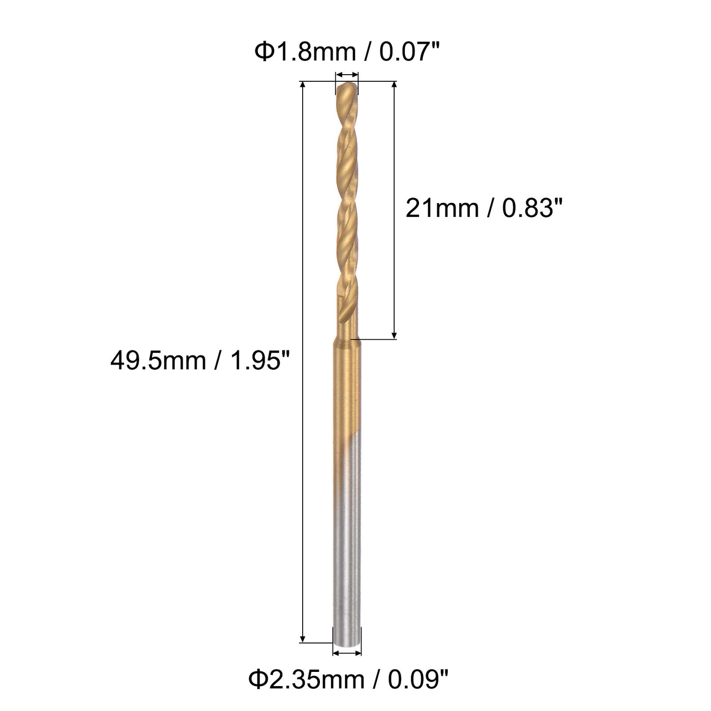 uxcell Uxcell Micro Engraving Drill Bits, High-Speed Steel Titanium Coated