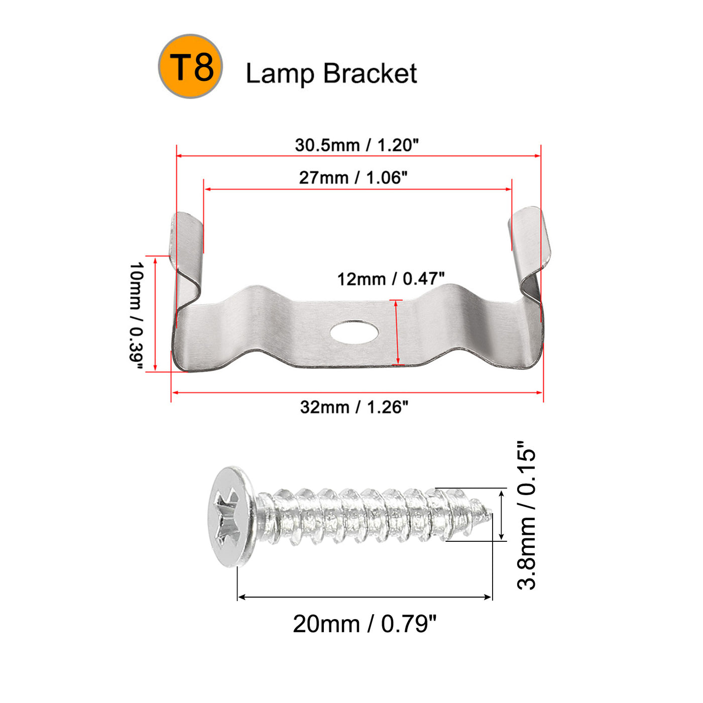 Harfington Clips Bracket Hanger Fluorescent Tube Light Fixture Holder Clamps with Screws LED Bulbs Ceiling Lamp