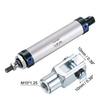 Harfington Air Cylinder Double Action Bore Stroke with Y Connector and Quick Fitting Set