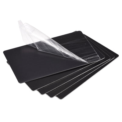 Harfington Uxcell Blank Metal Card 85mm x 50mm x 0.8mm Anodized Aluminum Plate Black 10 Pcs