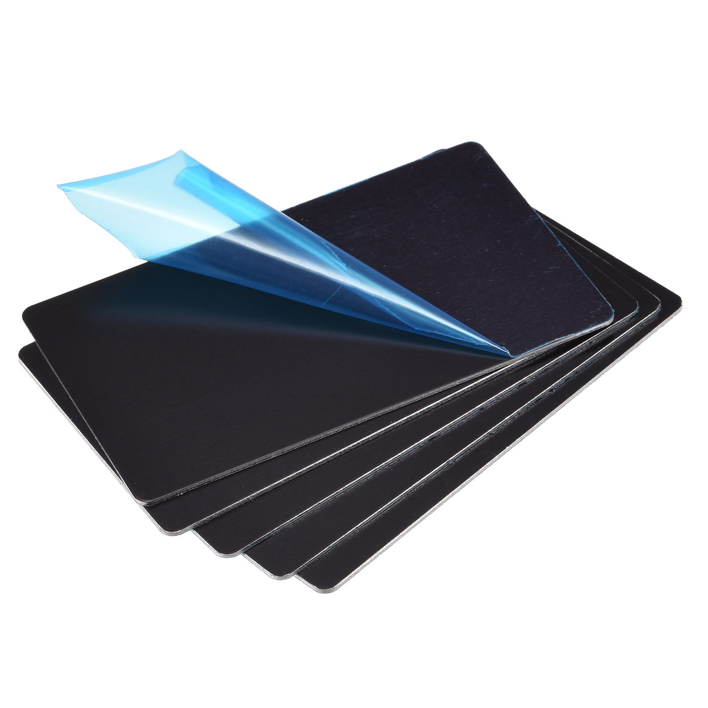Uxcell Uxcell Blank Metal Card 85mm x 50mm x 1mm Anodized Aluminum Plate Black 5 Pcs