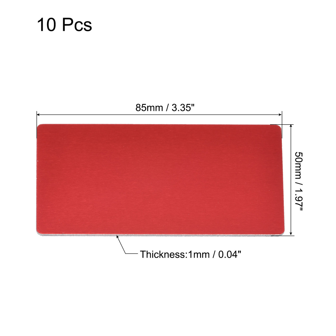 10-Pack Black Anodized Aluminum Blank Metal Cards - 80x30x1mm Plates For Engraving & Crafting