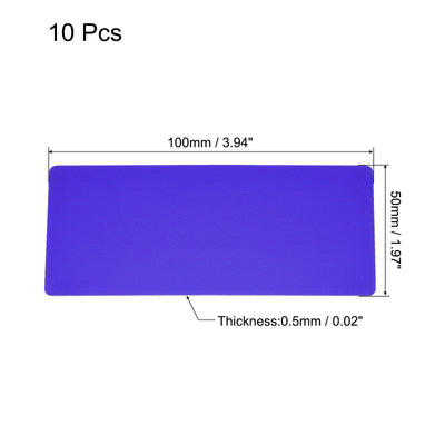 Harfington Uxcell Blank Metal Card 85mm x 50mm x 0.5mm Painted Aluminum Plate Navy Blue 10 Pcs
