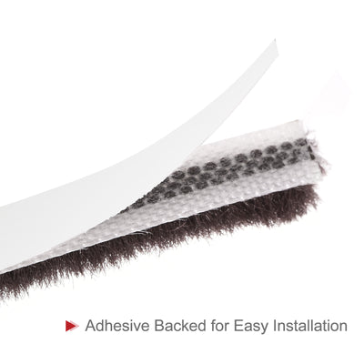 Harfington Uxcell Weather Stripping Brush Self-Adhesive Seal Weatherstrip Sweep Brush for Door Window