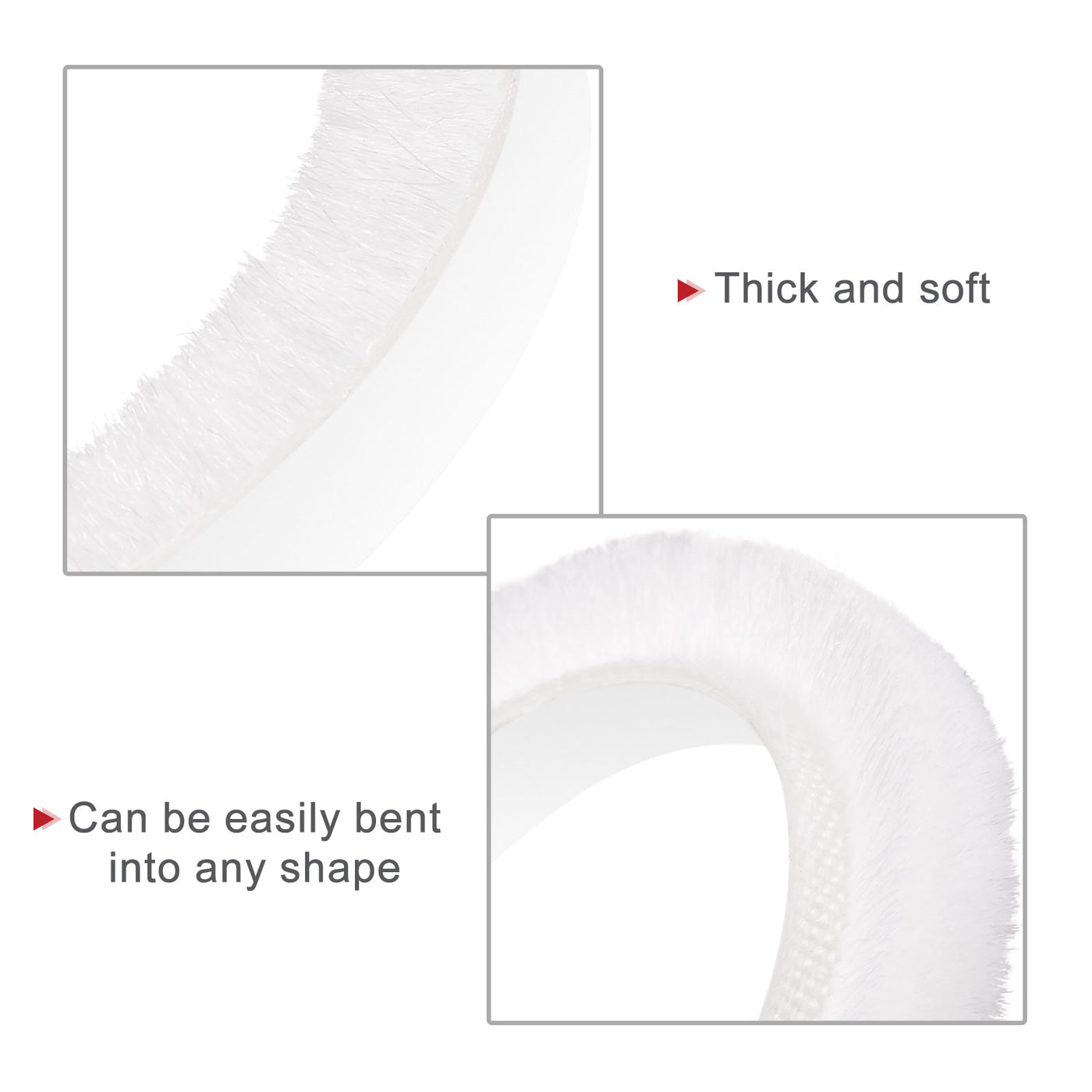 uxcell Uxcell Weather Stripping Brush, Self-Adhesive Seal Weatherstrip Sweep Brush