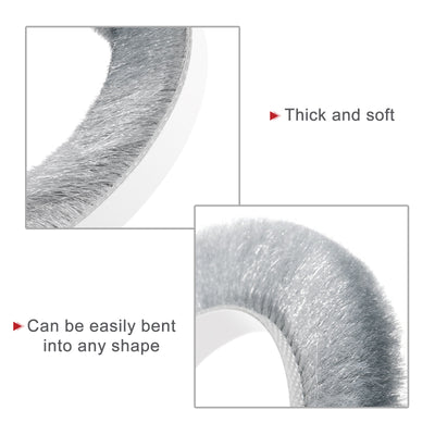 Harfington Uxcell Weather Stripping Brush Self-Adhesive Seal Weatherstrip Sweep Brush for Door Window