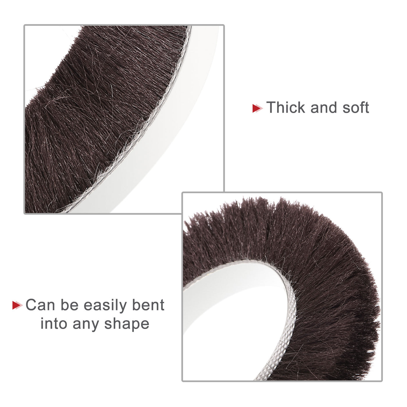 uxcell Uxcell Weather Stripping Brush, Self-Adhesive Seal Weatherstrip Sweep Brush