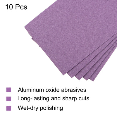 Harfington Uxcell 10 Pcs Purple Sanding Sheets 60 Grit 9" x 3.7" Aluminum Oxide Sandpapers