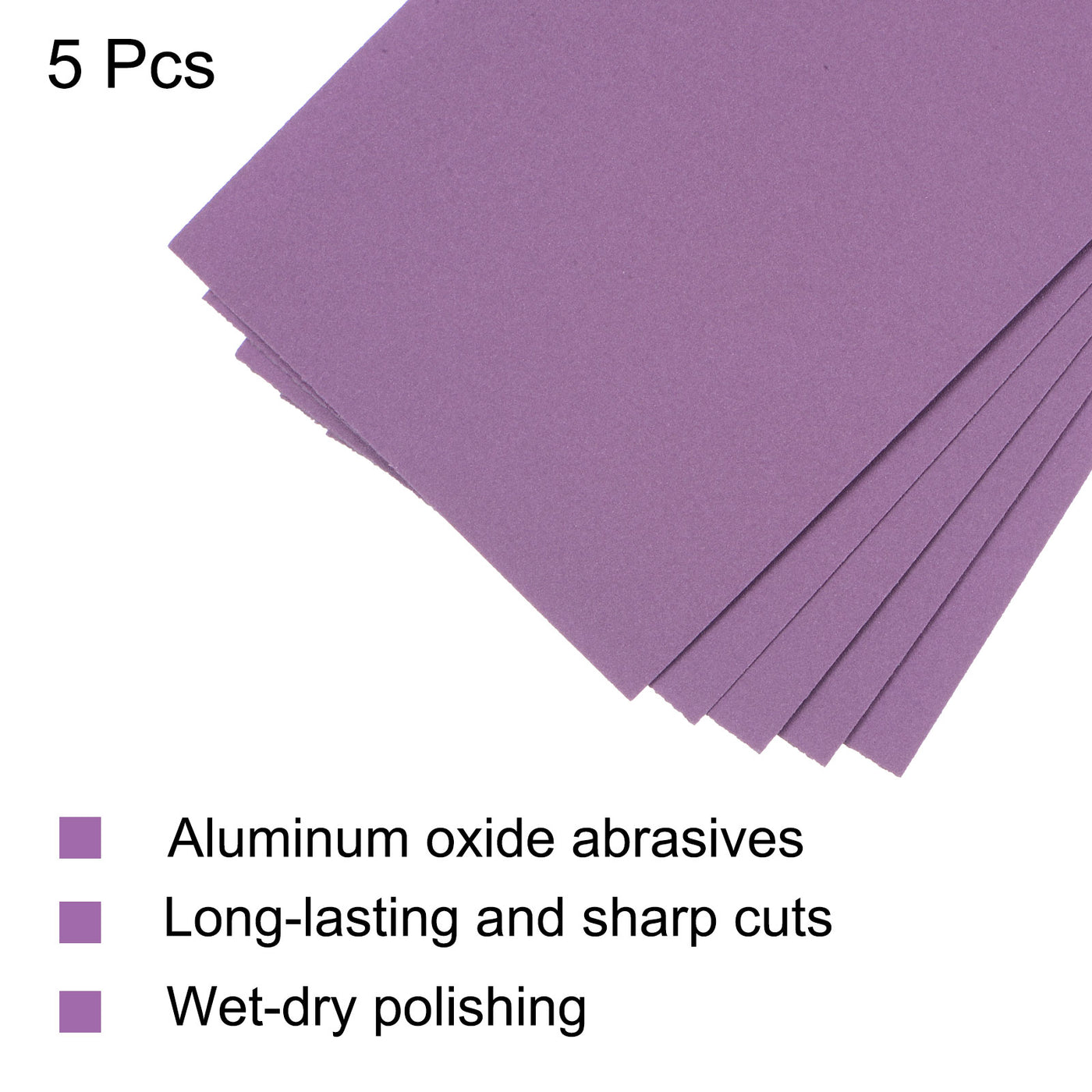 Uxcell Uxcell 5 Pcs Purple Sanding Sheets 1200 Grit 9" x 3.7" Aluminum Oxide Sandpapers