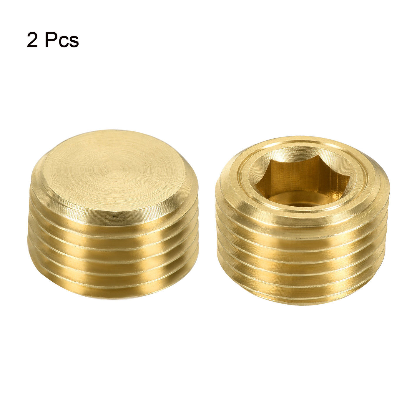 Brass Pipe Plug Male Thread Hex Internal Head Socket Fitting for Water ...