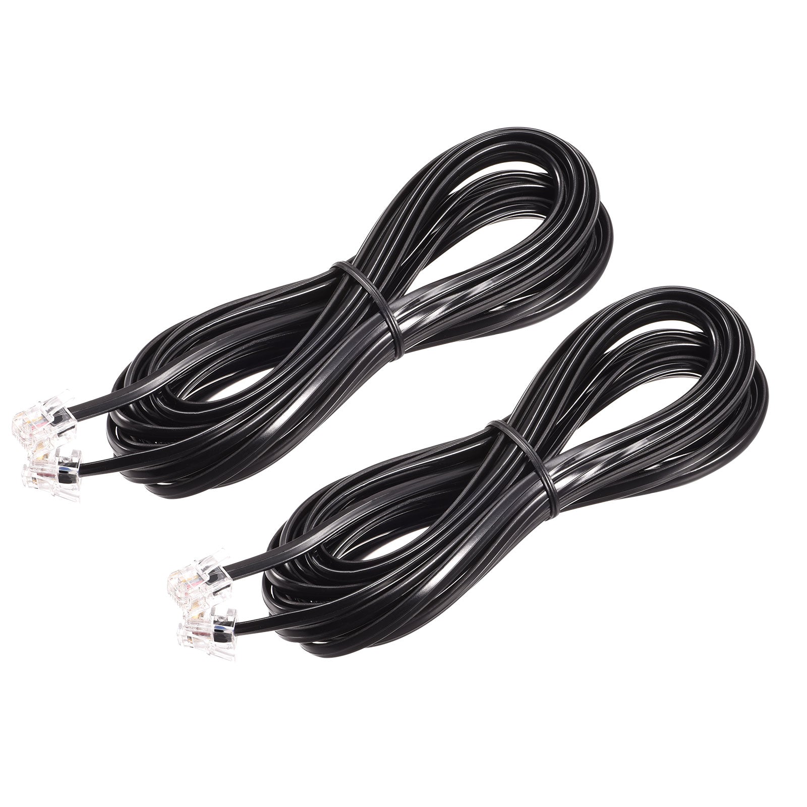 Phone Extension Cord Telephone Cable Phone Line Cord RJ11 6P4C Plugs ...