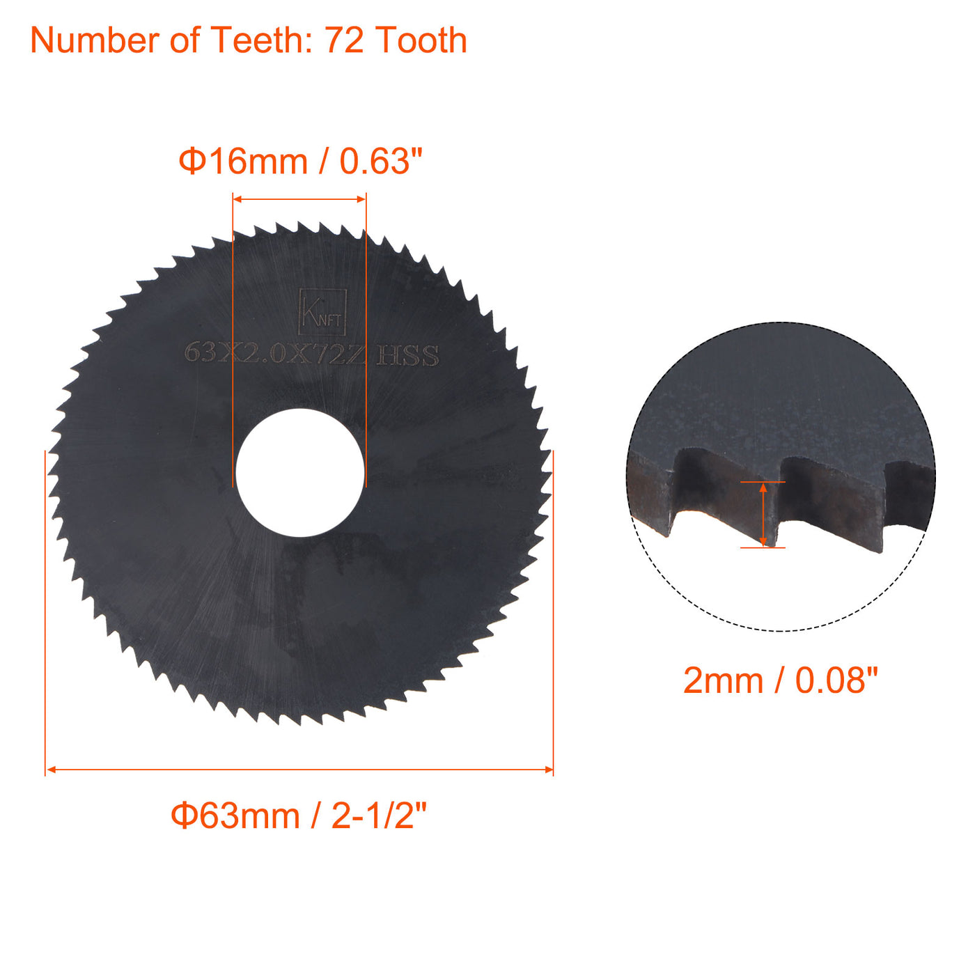 Uxcell Uxcell 60mm Dia 16mm Arbor 1mm Thick 72 Tooth Nitriding Circular Saw Blade Cutter