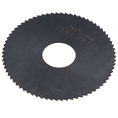 Harfington Uxcell 75mm Dia 22mm Arbor 1.5mm Thick 72 Tooth Nitriding Circular Saw Blade Cutter