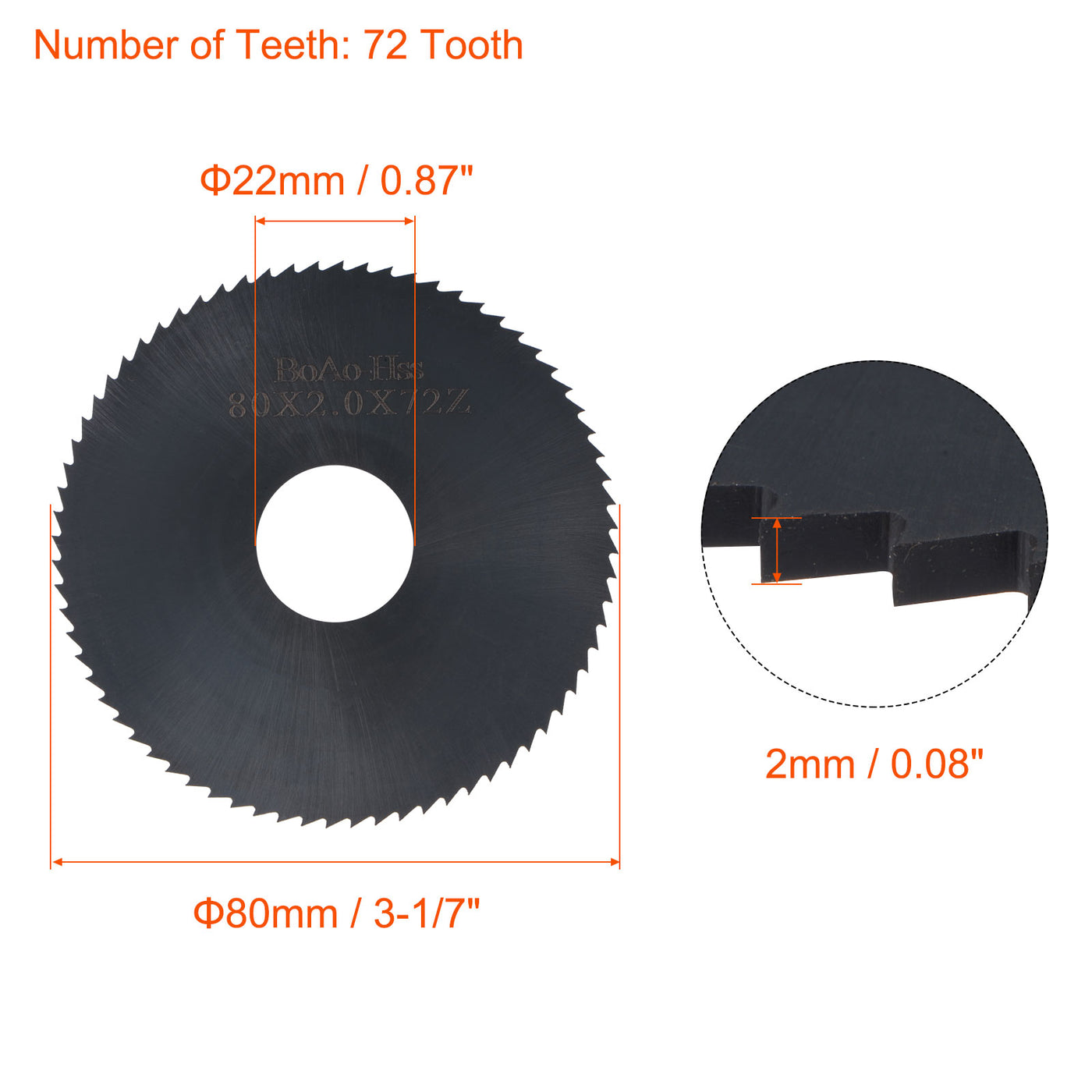 Uxcell Uxcell 75mm Dia 22mm Arbor 1.5mm Thick 72 Tooth Nitriding Circular Saw Blade Cutter