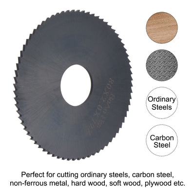 Harfington Uxcell 75mm Dia 22mm Arbor 1.5mm Thick 72 Tooth Nitriding Circular Saw Blade Cutter