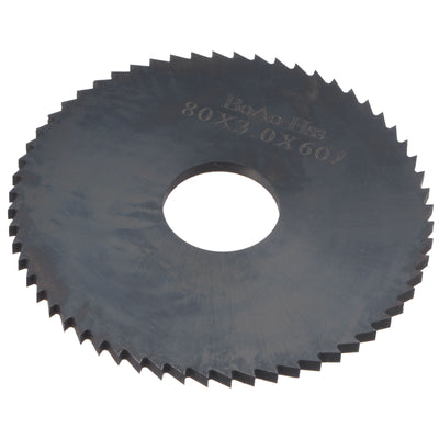 Harfington Uxcell 80mm Dia 22mm Arbor 3mm Thick 60 Tooth Nitriding Circular Saw Blade Cutter