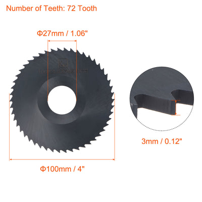 Harfington Uxcell 100mm Dia 27mm Arbor 3mm Thick 50 Tooth Nitriding Circular Saw Blade Cutter