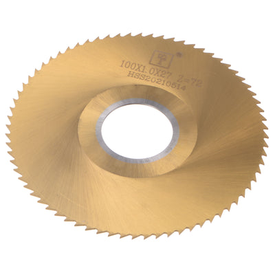 Harfington Uxcell 100mm Dia 27mm Arbor 2.5mm Thick 72 Tooth Titanium Coated Circular Saw Blade