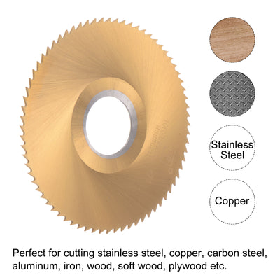 Harfington Uxcell 100mm Dia 27mm Arbor 2.5mm Thick 72 Tooth Titanium Coated Circular Saw Blade