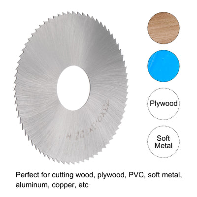 Harfington Uxcell 75mm Dia 22mm Arbor 0.5mm Thick 72 Tooth High Speed Steel Circular Saw Blade