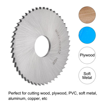 Harfington Uxcell 75mm Dia 22mm Arbor 5mm Thick 50 Tooth High Speed Steel Circular Saw Blade