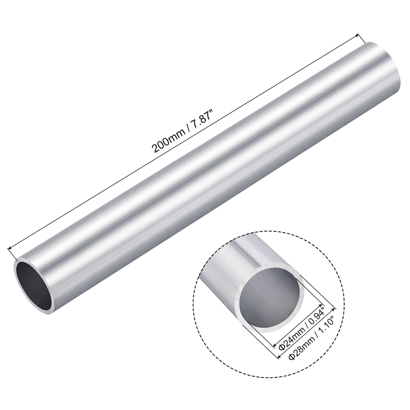 uxcell Uxcell 6063 Aluminum Metal Tubing Seamless Straight Pipe Tube