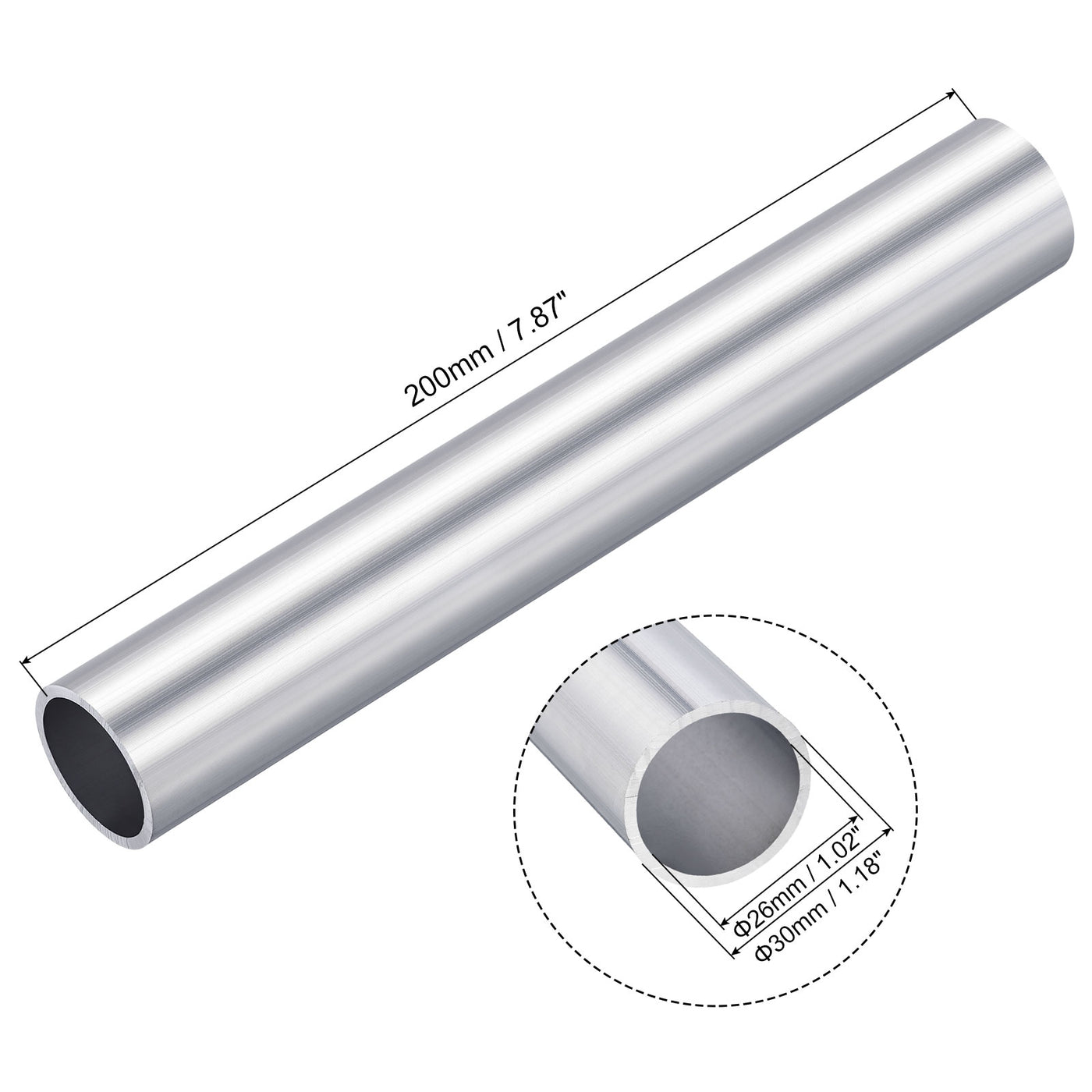 uxcell Uxcell 6063 Aluminum Metal Tubing Seamless Straight Pipe Tube