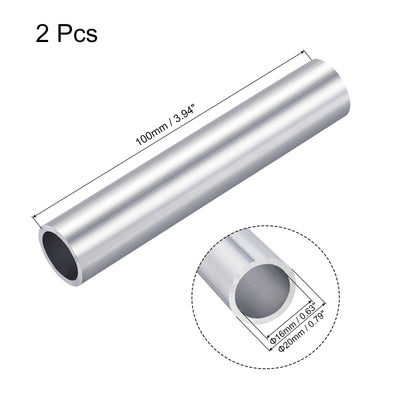 Harfington Uxcell 6063 Aluminum Tubing Seamless Straight Pipe Tubes