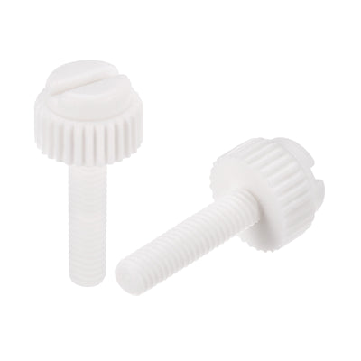 Harfington Uxcell Plastic Machine Screws, PP Slotted Knurled Fasteners Bolts