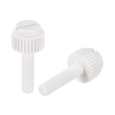 Harfington Uxcell Plastic Machine Screws, PP Slotted Knurled Fasteners Bolts