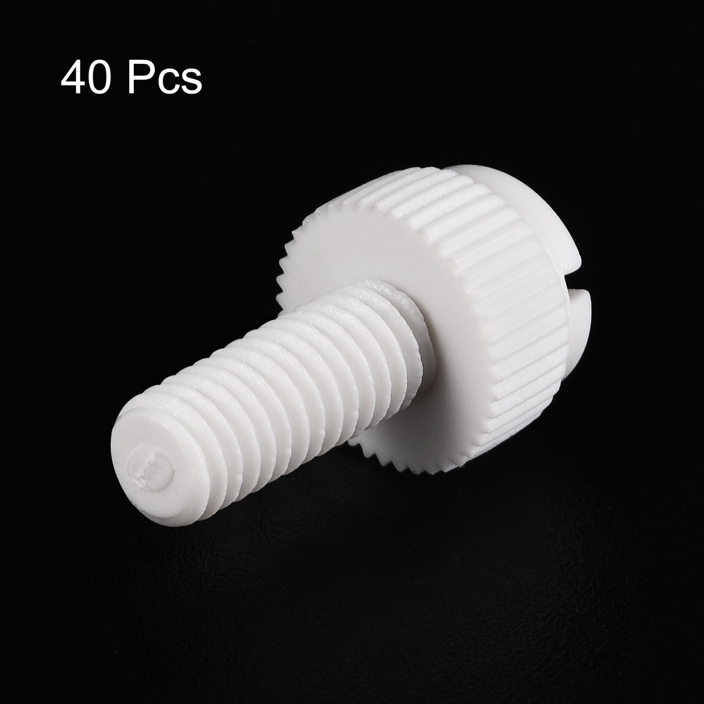 Uxcell Uxcell Plastic Machine Screws, M8x16mm PP Slotted Knurled Fasteners Bolts for Electronics, Communications, White, 40Pcs