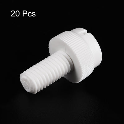 Harfington Uxcell Plastic Machine Screws Slotted Knurled Fasteners Bolts for Electronics, Communications