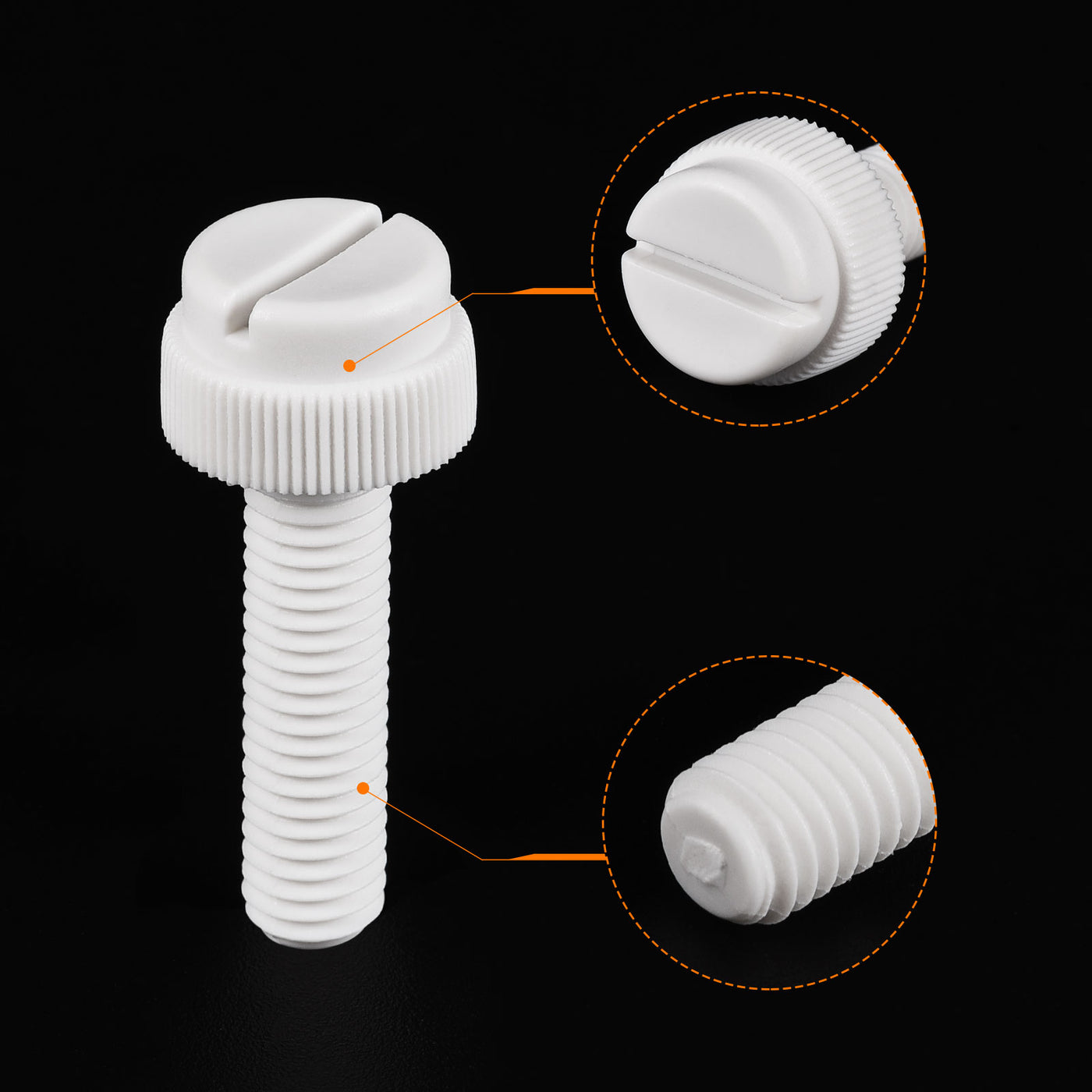 uxcell Uxcell Plastic Machine Screws Slotted Knurled Fasteners Bolts for Electronics, Communications