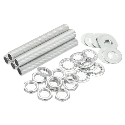 Harfington Lamp Pipe Kit with Lock Nuts Washers Thread Fasteners Assortment for Chandelier Ceiling Light Repair Assembly DIY Hardware
