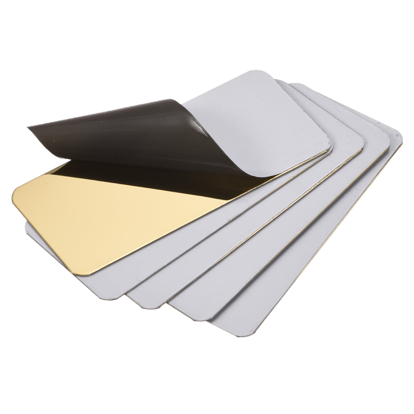 Uxcell Uxcell Blank Metal Card 85x50x0.4mm 201 Stainless Steel Plate Polished Dark Gray 15 Pcs