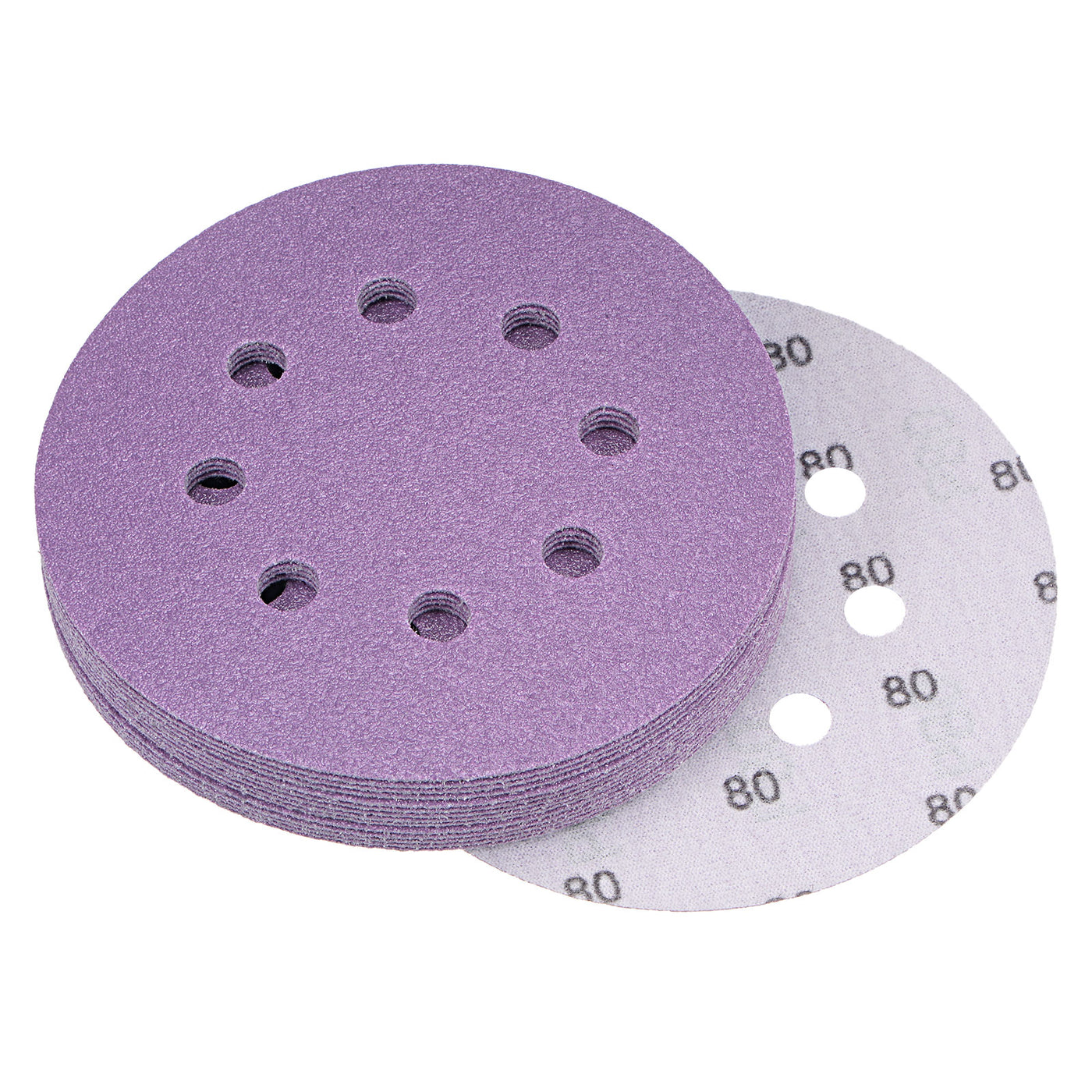 uxcell Uxcell 15Pcs 5-Inch Purple Sanding Discs 10000 Grit 8 Hole Hook and Loop Sand Paper