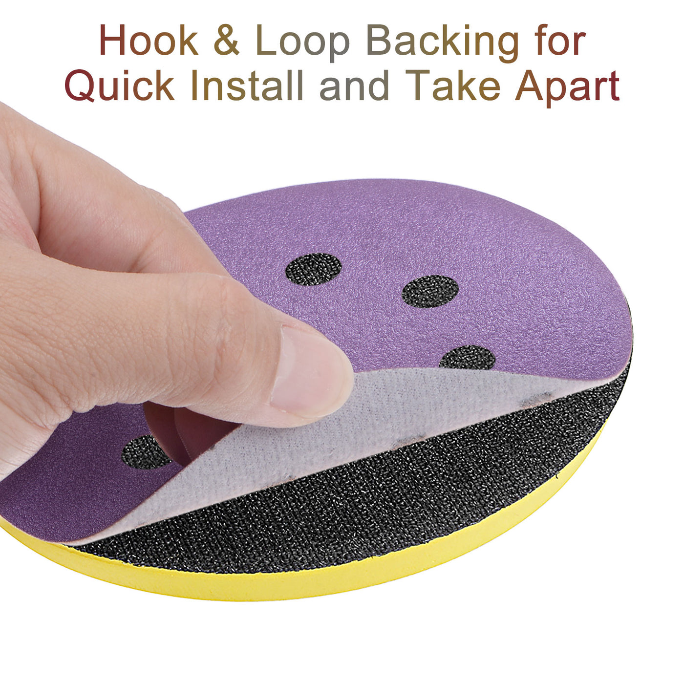 Uxcell Uxcell 10Pcs 5-Inch Purple Sanding Discs 3000 Grit 8 Hole Hook and Loop Sand Paper