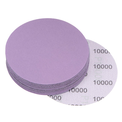 Harfington Uxcell 15Pcs 4-Inch Purple Sanding Discs 10000 Grit Hook Loop Aluminum Oxide Sandpaper