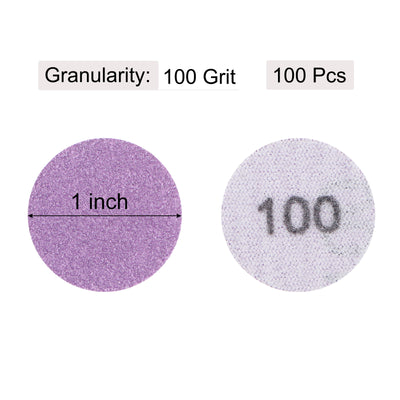 Harfington Uxcell 100 Pcs 1" Sanding Discs 60 Grits Aluminum Oxide Sand Paper Mini Size