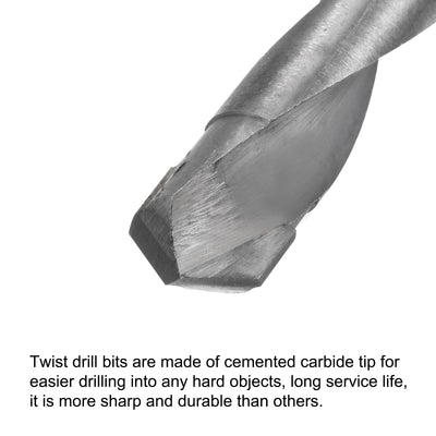 Harfington Uxcell Reduced Shank Cemented Carbide Twist Drill Bits, Straight Shank