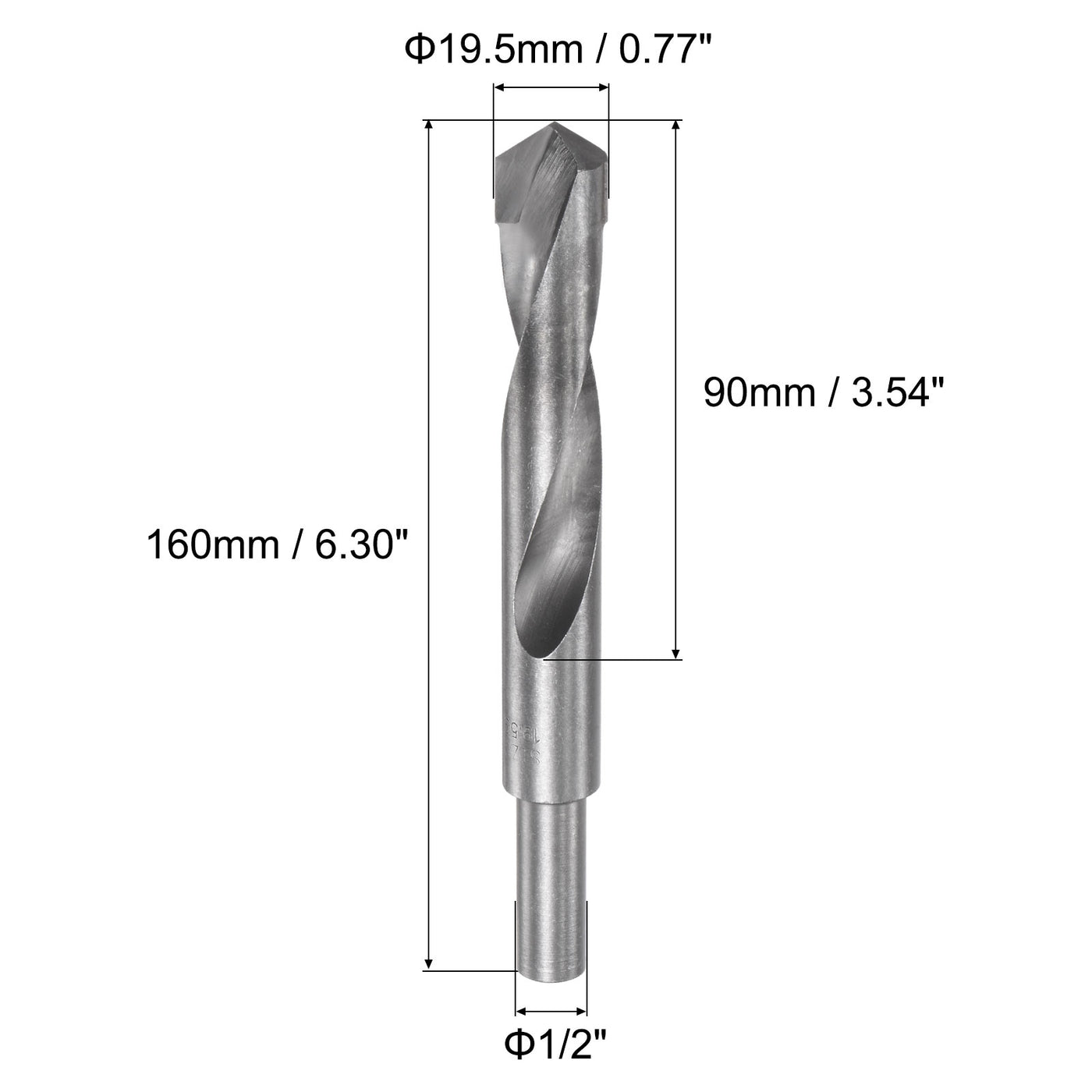 uxcell Uxcell Reduced Shank Cemented Carbide Twist Drill Bits, Straight Shank
