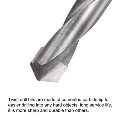 Harfington Uxcell Reduced Shank Cemented Carbide Twist Drill Bits, Straight Shank