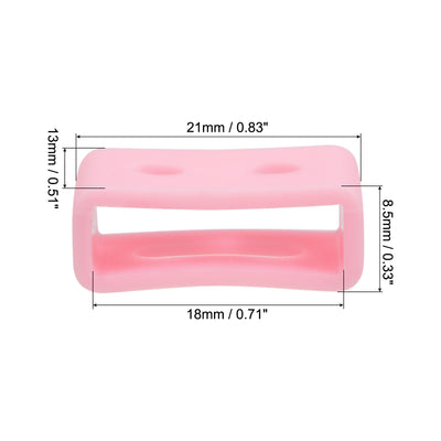 Harfington Uxcell Watch Band Strap Loops Silicone for 18mm Width Watch Band, Dark Pink 2 Pcs