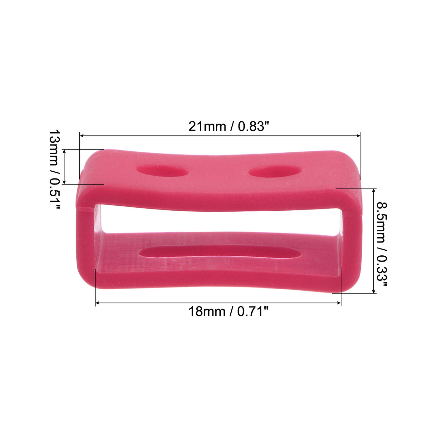 Uxcell Uxcell Watch Band Strap Loops Silicone for 18mm Width Watch Band, Dark Pink 2 Pcs