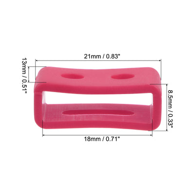 Harfington Uxcell Watch Band Strap Loops Silicone for 18mm Width Watch Band, Dark Pink 2 Pcs